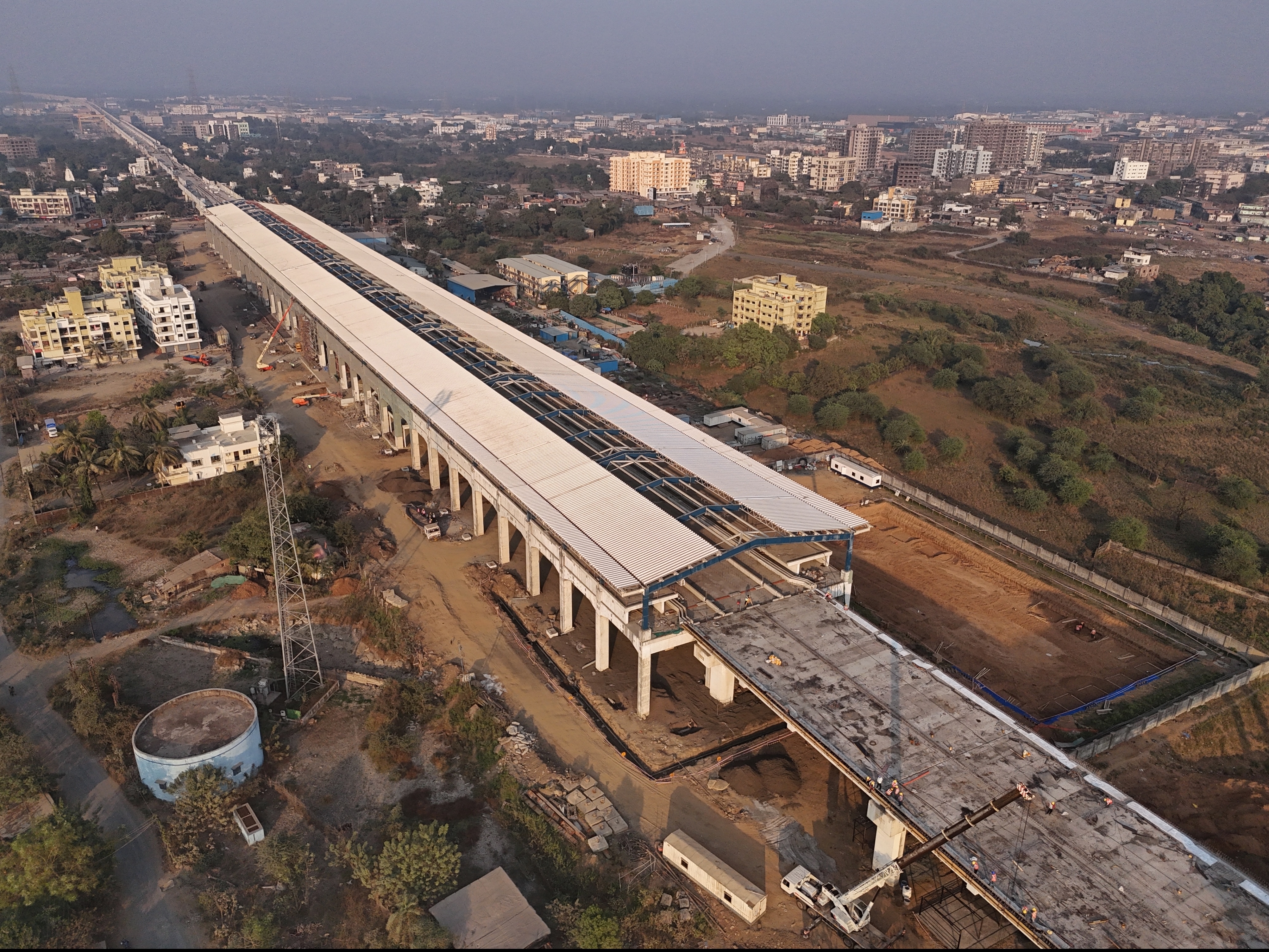 Work in progress at Vapi Bullet Train station for Mumbai-Ahmedabad Bullet Train project
